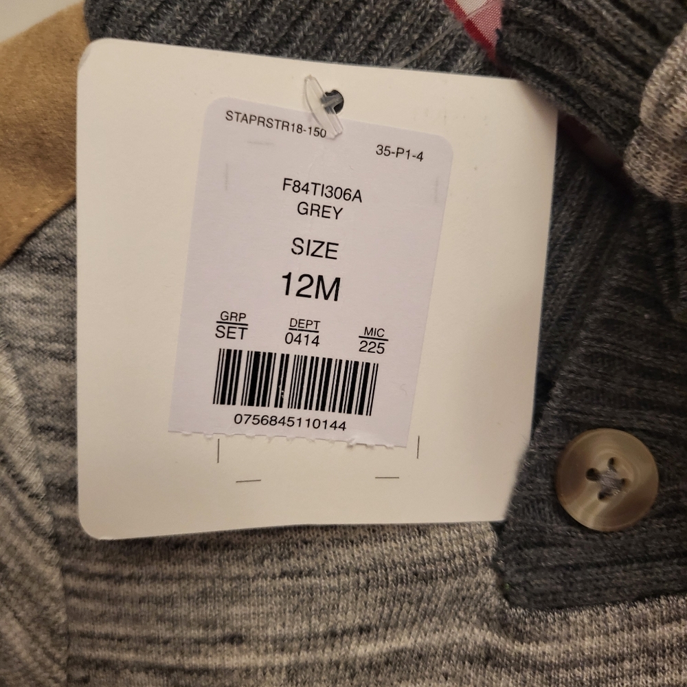 NWT Starting Out Boys Outfit Size 12 Months Sweater Collared Button Up & Pants - Picture 6 of 6